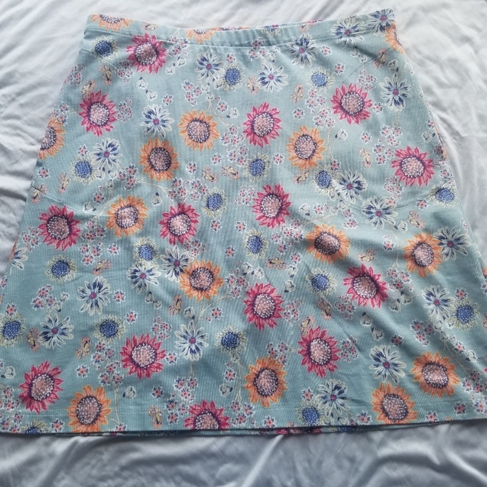 J. Jill floral a line skirt blue plus size